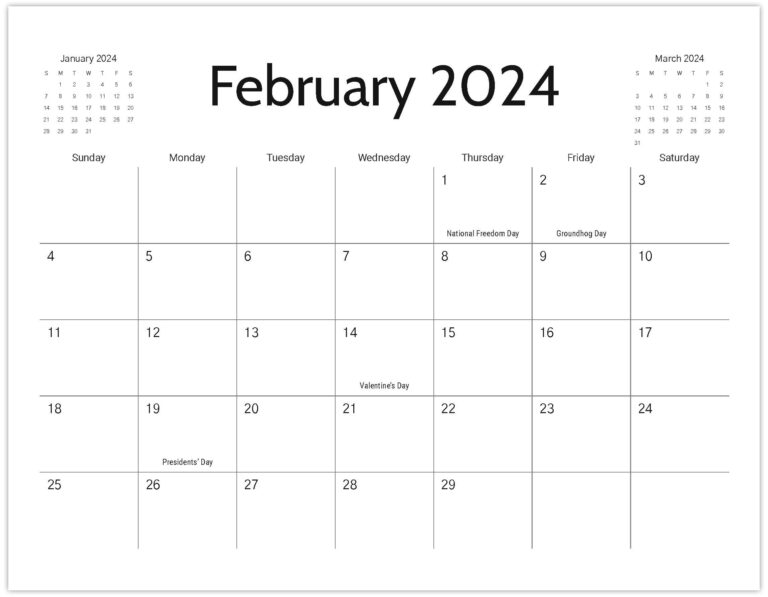 Free Printable Calendar 2024